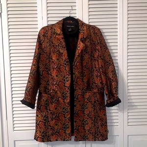 Embroidered silk blend blazer